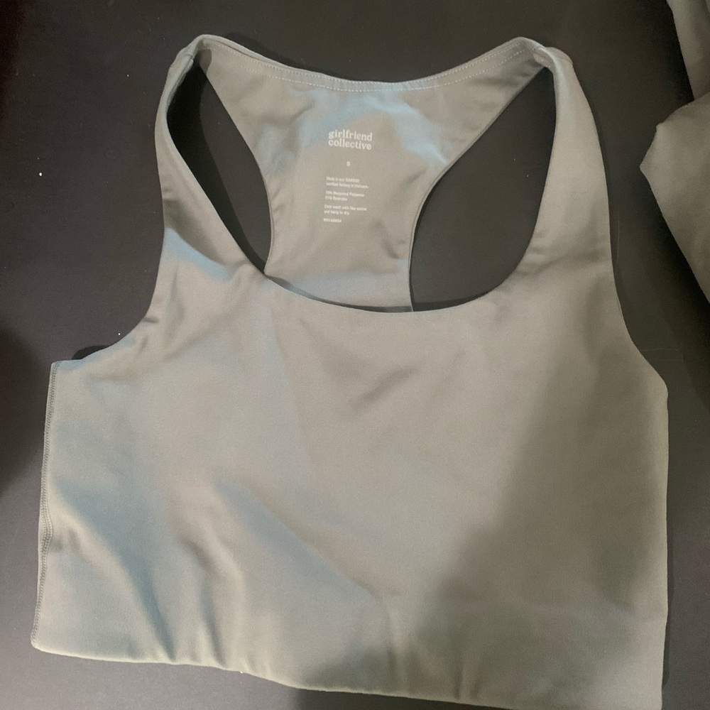 light green girlfriend collective Paloma top